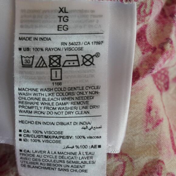 Old Navy Tank Top Womens XL Pink Red Floral Print Halter Tiered Peasant Boho - Picture 10 of 12